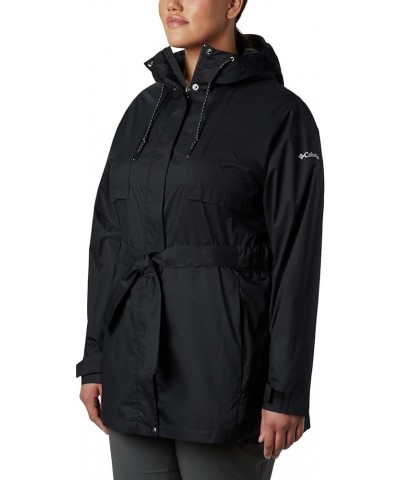 Women's Pardon My Trench Rain Jacket, Water and Stain Repellent Black $52.25 Coats