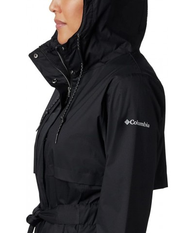 Women's Pardon My Trench Rain Jacket, Water and Stain Repellent Black $52.25 Coats