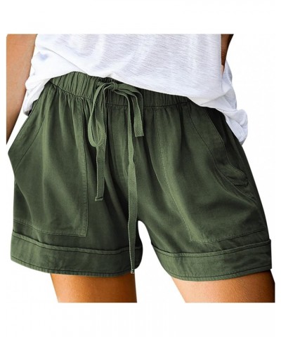 Womens Casual Dressy High Waist 6 Pockets Cargo Shorts 2024 Spring Fashion Hiking Outdoor Lounge Shorts X1-army Green $8.13 S...