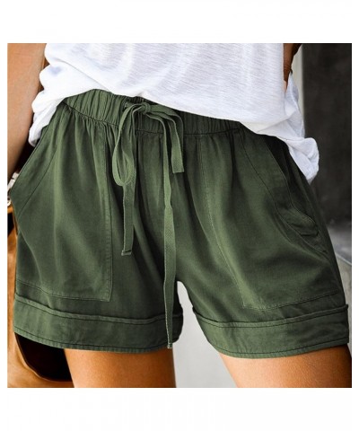 Womens Casual Dressy High Waist 6 Pockets Cargo Shorts 2024 Spring Fashion Hiking Outdoor Lounge Shorts X1-army Green $8.13 S...