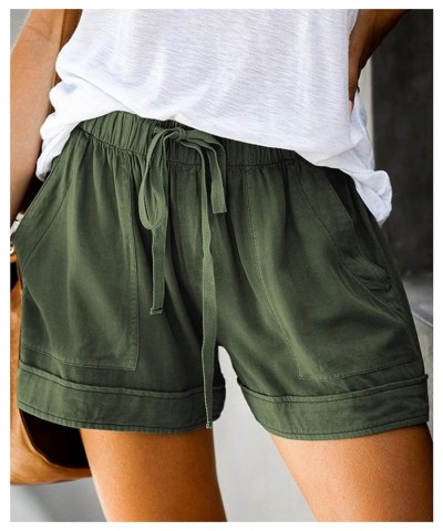 Womens Casual Dressy High Waist 6 Pockets Cargo Shorts 2024 Spring Fashion Hiking Outdoor Lounge Shorts X1-army Green $8.13 S...