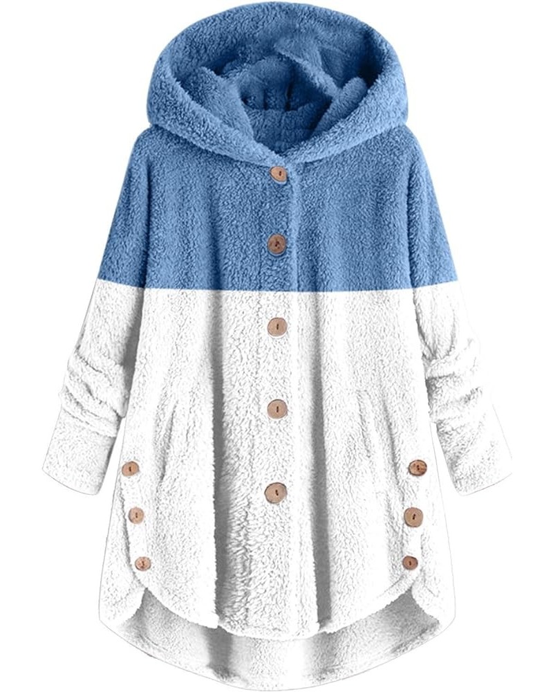 Fleece Hoodie for Women Button Down Fluffy Coats Athletic Cozy Oversized Pullover Fuzzy Sweatshirt with Hood 2023 02fleece Ja...