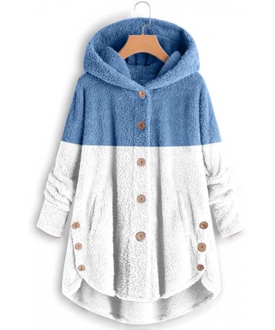 Fleece Hoodie for Women Button Down Fluffy Coats Athletic Cozy Oversized Pullover Fuzzy Sweatshirt with Hood 2023 02fleece Ja...