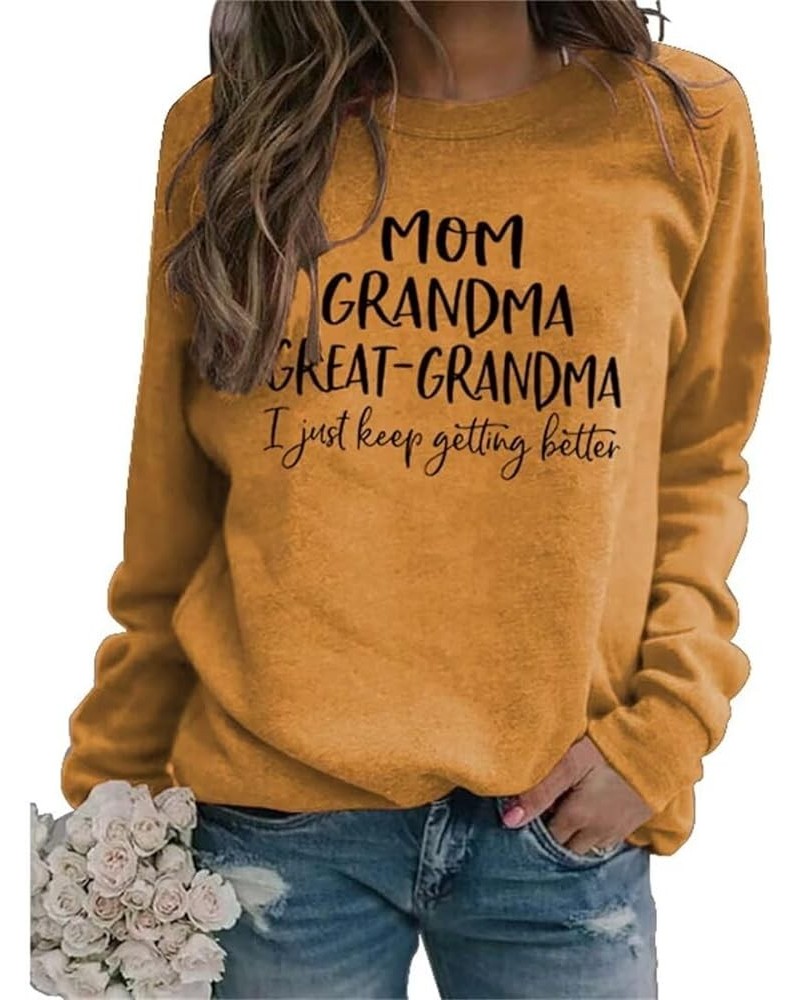 Funny Crewneck Mom Sweatshirt Women Casual Loose Great Grandma Shirt Fashion Letters Print Grandma Pullovers Top Pa1-yellow $...