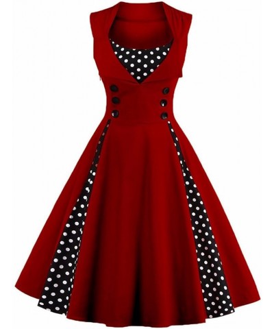 Vintage 1950s Plus Size Retro Rockabilly Pinup Cocktail Party Swing Dress Wine Red $19.43 Dresses