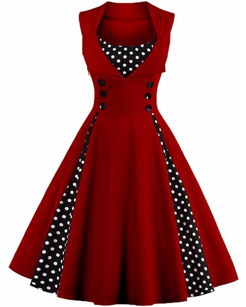 Vintage 1950s Plus Size Retro Rockabilly Pinup Cocktail Party Swing Dress Wine Red $19.43 Dresses