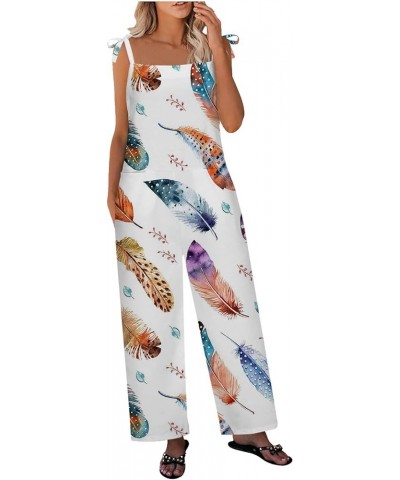 Women's Jumpsuits 2023 Ethnic Style Patchwork Printed Button Up Jumpsuit with Straps Trousers Overalls Multicolor-1 $9.17 Ove...