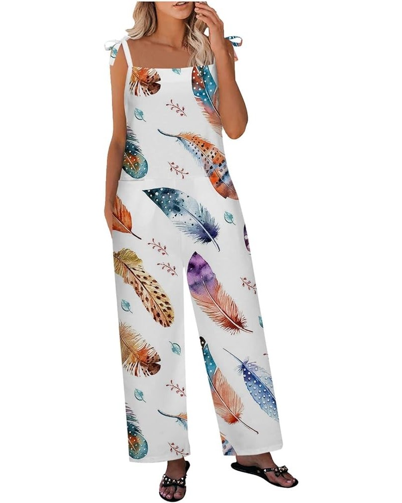 Women's Jumpsuits 2023 Ethnic Style Patchwork Printed Button Up Jumpsuit with Straps Trousers Overalls Multicolor-1 $9.17 Ove...