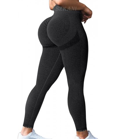 Butt Lifting Leggings for Women Booty High Waisted Workout Yoga Pants Scrunch Butt Gym Seamless Booty Tight (C-seamless)-blac...