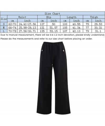 Womens Casual Loose Drawstring Wide Leg Lounge Pants Comfy High Waisted Hip Hop Boyfriend Cargo Long Pant Bblack $10.19 Pants