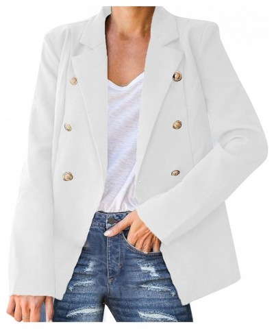 Blazers for Women Plus Size Double Breasted Jackets Draped Open Front Cardigans Business Casual Office Outerwear White $9.71 ...