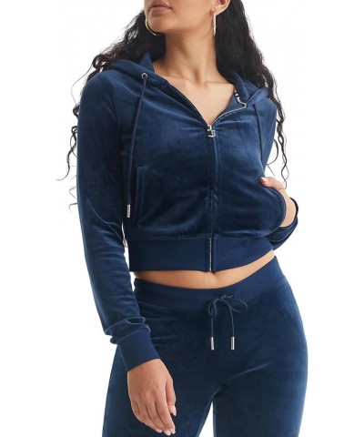 Women's C Solid Classic Juicy Hoodie with Back Bling Regal Blue $40.90 Hoodies & Sweatshirts