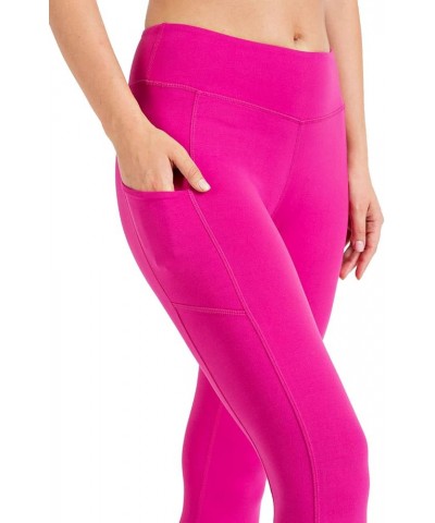 Women's High Waisted Buttery Super Soft Capri Length Activewear Leggings with Side Pockets (S-3X) Raspberry $9.98 Activewear