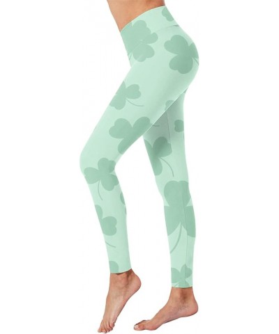 Women's St Patricks Day Tights Leggings Irish Clover Shamrocks Tummy Control Leggings for Women High Waisted Leggings Pmint G...