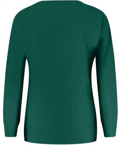 Saint Patricks Day Shirts Women 2024 Shamrock Tops 3/4 Sleeve Crewneck Slim Fit Shirts H019 Green $10.44 Socks