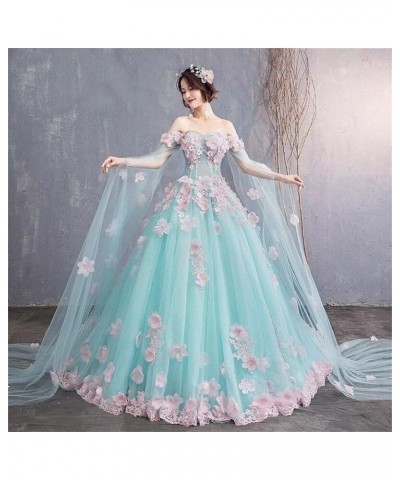 Women's Off Shoulder Appliques Quinceanera Dresses Long Sleeves Prom Party Dress Wedding Bridal Gown 1-white $38.75 Dresses