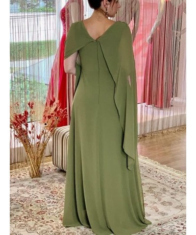 Women's Chiffon Mother of The Bride Dresses for Wedding Long Formal Dress with Cape Evening Party Gown Blush Pink $45.89 Dresses