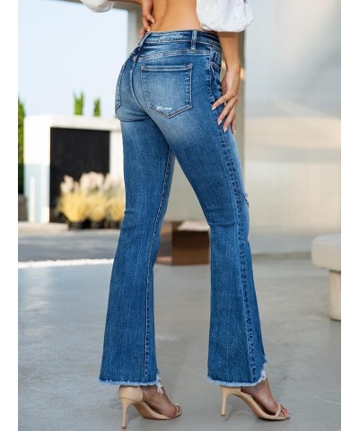 Womens Flare Jeans High Waist Bell Bottom Jeans for Women High Rise Stretchy Denim Distressed Raw Hem Wide Leg Pants Blue $23...