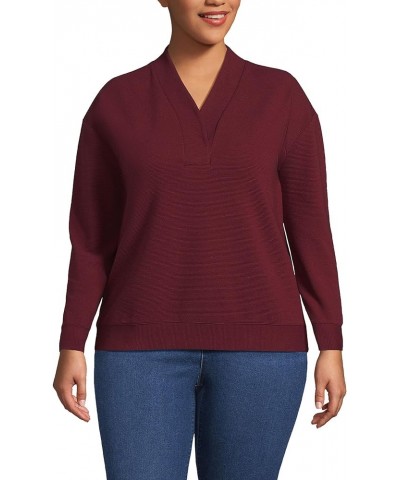 Women's Long Sleeve Ottoman Shawl Collar Pullover Rich Burgundy $18.79 Sweaters