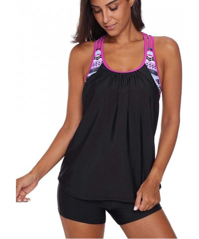 Women Floral Print V Neck Swim Top Strap Bathing Suit Tankini Swimwear Tops (NO Bottom) S - Rose $14.70 Swimsuits