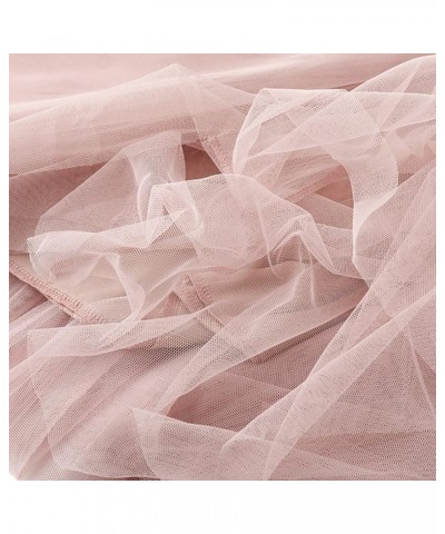 Women's Tulle Skirt High Low Asymmetrical Elastic Waist A-line Tea-Length Waisted Pink1-a $11.84 Skirts