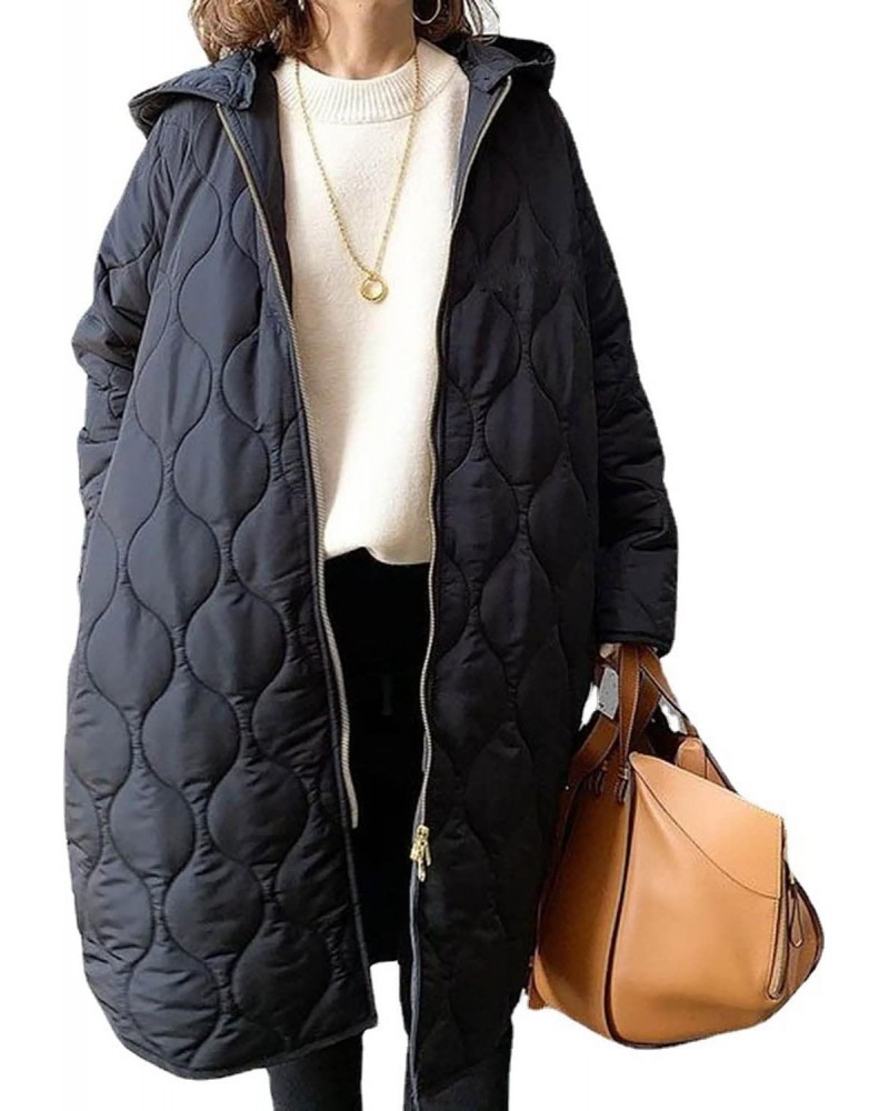 Womens Mid Long Diamond Cotton Jackets Quilted Knee Length Puffer Coat Winter Casual Warm Asymmetric Diamond Down Coat $24.74...