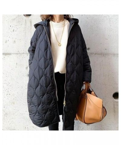 Womens Mid Long Diamond Cotton Jackets Quilted Knee Length Puffer Coat Winter Casual Warm Asymmetric Diamond Down Coat $24.74...