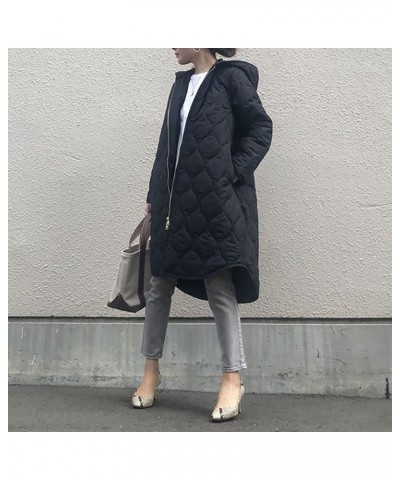 Womens Mid Long Diamond Cotton Jackets Quilted Knee Length Puffer Coat Winter Casual Warm Asymmetric Diamond Down Coat $24.74...