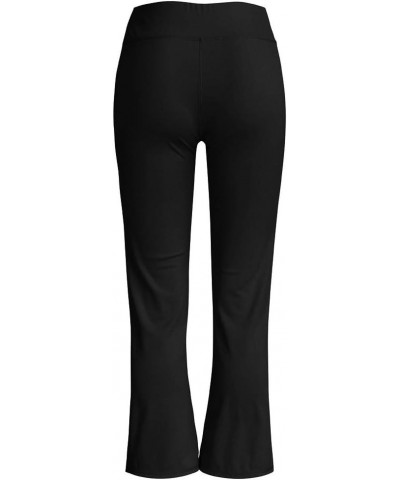 Women's Yoga Pants Plus Size Black White Patchwork Stretchy Ladies Sportswear Bell Bottoms Flare Leggings 4-black $7.19 Leggings