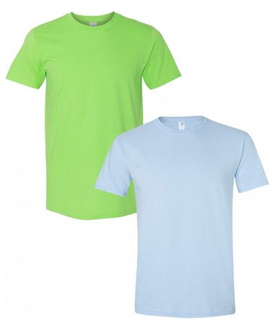 Adult Ultra Cotton T-Shirt with Pocket, Style G2300, 2-Pack Lime-lightblue $12.96 T-Shirts