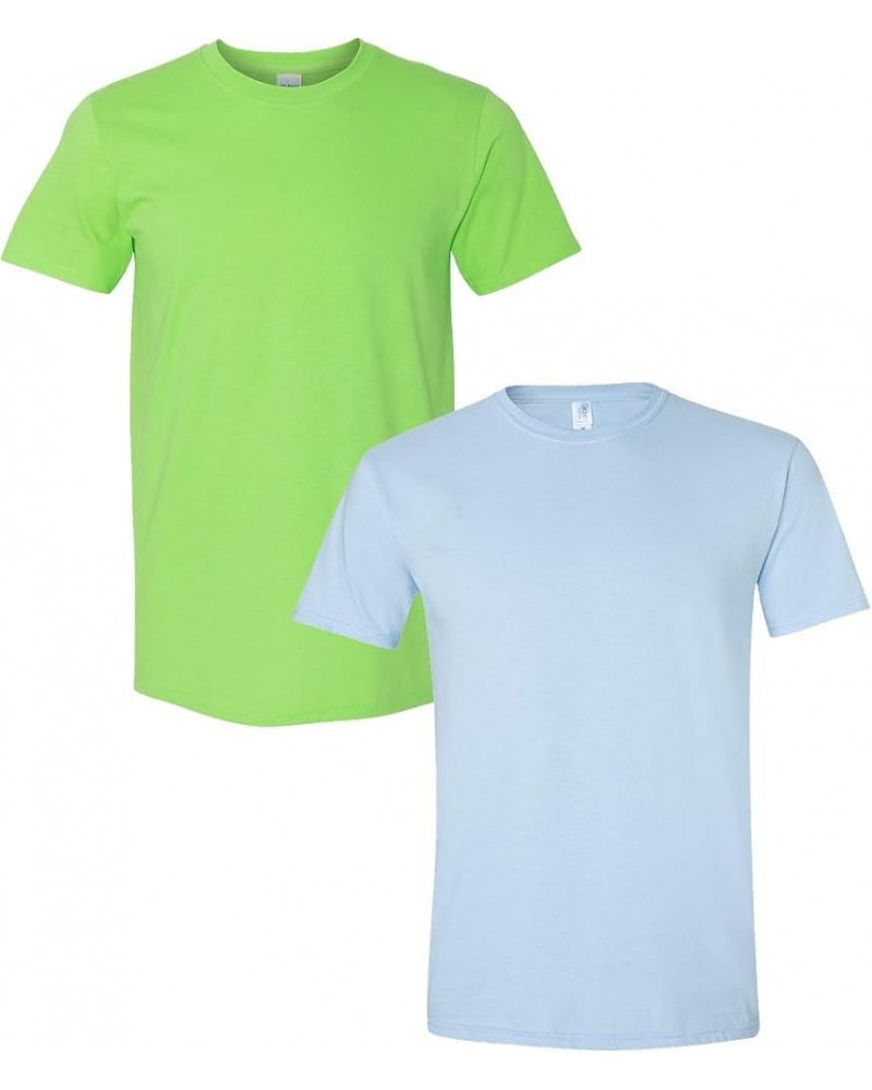 Adult Ultra Cotton T-Shirt with Pocket, Style G2300, 2-Pack Lime-lightblue $12.96 T-Shirts