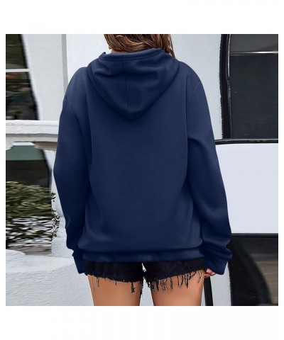 Women's Casual Hoodies Long Sleeve Lightweight Solid Pullover Tops Loose Fall Winter Sweatshirt with Pocket Dd-navy $9.02 Hoo...