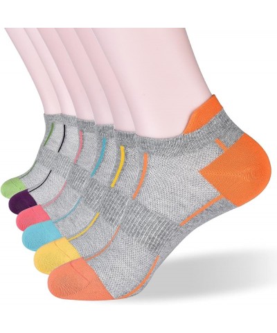 Ankle Socks Women's Thin Athletic Running Low Cut No Show Socks With Heel Tab 4/6/8Pairs 6 Pairs-6colors Grey $9.26 Socks