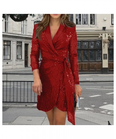 Womens Dresses 2024 Sexy Formal V Neck Velvet Dress Holiday Spaghetti Strap Dresses D-red $11.12 Dresses