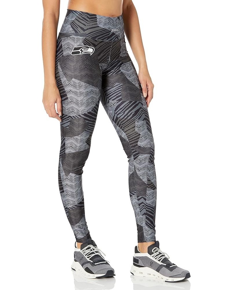 Women's Tonal Black Patchwork Zebra Legging Seattle Seahawks Tonal Black $15.24 Leggings