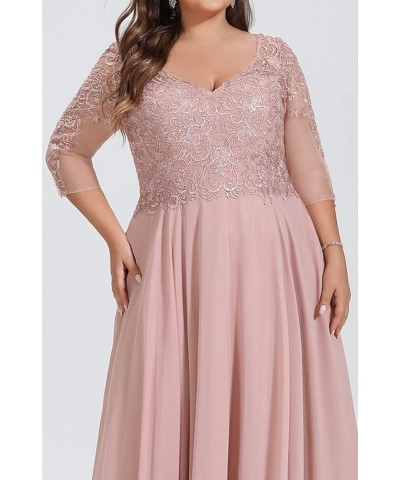 Mother of The Bride Dresses Lace Appliques 3/4 Sleeves Tea Length Chiffon Formal Wedding Party Gown Coral $38.75 Dresses