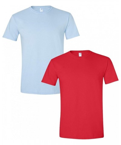 Adult Ultra Cotton T-Shirt with Pocket, Style G2300, 2-Pack Lightblue-red $12.96 T-Shirts