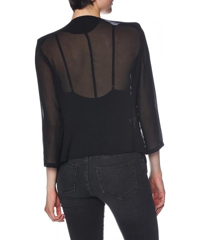 Women's Chiffon Fly Front Shrug Black $14.04 Sweaters