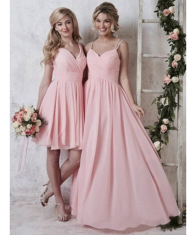 Double V Neck Short Bridesmaid Dresses for Women 2024 Chiffon A Line Formal Evening Gowns with Pockets YJ114 Black $29.40 Dre...