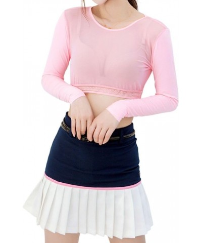 Women's Golf Cooling Shawl Outdoor Sun Protection Arm Sleeves for Outdoor Sports Pink $10.56 Activewear