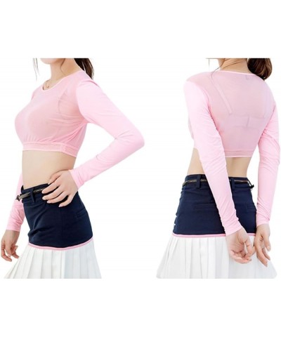 Women's Golf Cooling Shawl Outdoor Sun Protection Arm Sleeves for Outdoor Sports Pink $10.56 Activewear