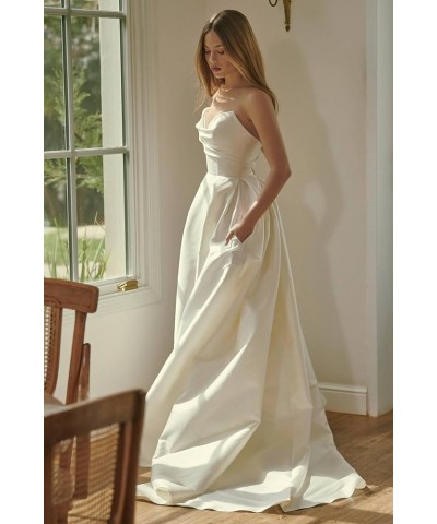 Strapless Sweetheart Prom Dresses Long A Line Slit Satin Formal Evening Party Gown Yellow $45.04 Dresses