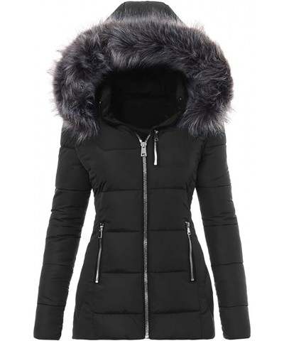 Winter Puffer Coats for Women, Womens Lightweight Puffer Jacket Packable Hooded Puffer Jacket Winter Zip Up Puffy Jacket 25-b...