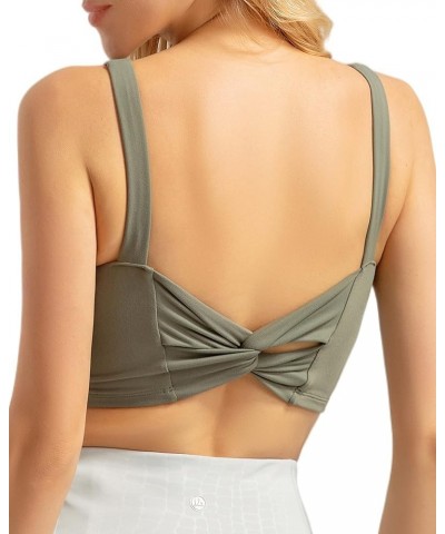 Padded Sports Bras for Women, Longline Cropped Tank Top Fitness Running Yoga Workout Crop Tops 7 Green $11.19 Lingerie