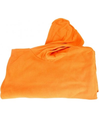 Cozy Comfort Elevated: Ultra Soft Polar Fleece Poncho in Vibrant Orange - Warm Pullover with Hood, Muff Pocket, Polyester Fle...