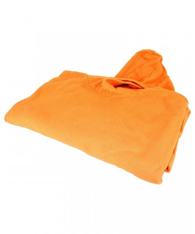 Cozy Comfort Elevated: Ultra Soft Polar Fleece Poncho in Vibrant Orange - Warm Pullover with Hood, Muff Pocket, Polyester Fle...