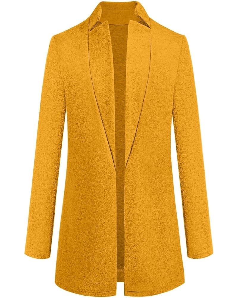 Winter Coats For Women, Womens Stand Collar Single Breasted Pea Coat Winter Wool Blend Over Coats Long Jackets Yellow $7.66 C...