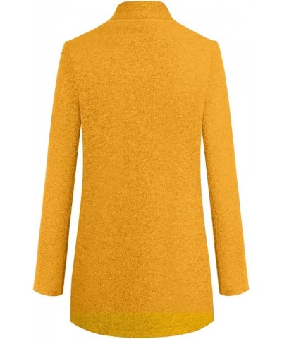 Winter Coats For Women, Womens Stand Collar Single Breasted Pea Coat Winter Wool Blend Over Coats Long Jackets Yellow $7.66 C...