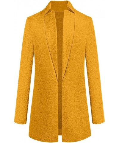 Winter Coats For Women, Womens Stand Collar Single Breasted Pea Coat Winter Wool Blend Over Coats Long Jackets Yellow $7.66 C...