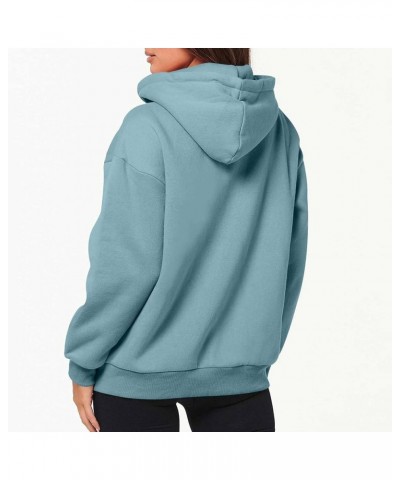 Oversized Hooded Sweatshirts for Women Zip Up Y2k Clothes Casual Drawstring Fall Fashion Jackets with Pockets 04 Light Blue $...